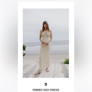 Zara ribbed midi dress, size S